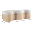 Meridian Furniture Savoy Cream Velour Fur Fabric Bench