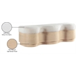 Meridian Furniture Savoy Cream Velour Fur Fabric Bench