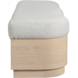 Meridian Furniture Savoy Cream Velour Fur Fabric Bench