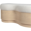 Meridian Furniture Savoy Cream Velour Fur Fabric Bench