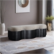 Meridian Furniture Savoy Beige Velour Fur Fabric Bench