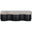 Meridian Furniture Savoy Beige Velour Fur Fabric Bench