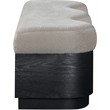 Meridian Furniture Savoy Beige Velour Fur Fabric Bench