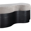 Meridian Furniture Savoy Beige Velour Fur Fabric Bench