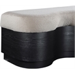 Meridian Furniture Savoy Beige Velour Fur Fabric Bench