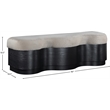 Meridian Furniture Savoy Beige Velour Fur Fabric Bench