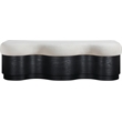 Meridian Furniture Savoy Cream Velour Fur Fabric Bench