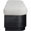 Meridian Furniture Savoy Cream Velour Fur Fabric Bench