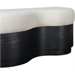 Meridian Furniture Savoy Cream Velour Fur Fabric Bench
