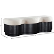 Meridian Furniture Savoy Cream Velour Fur Fabric Bench