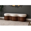 Meridian Furniture Savoy Beige Velour Fur Fabric Bench