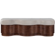 Meridian Furniture Savoy Beige Velour Fur Fabric Bench