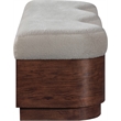 Meridian Furniture Savoy Beige Velour Fur Fabric Bench