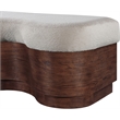 Meridian Furniture Savoy Beige Velour Fur Fabric Bench