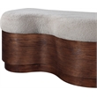 Meridian Furniture Savoy Beige Velour Fur Fabric Bench