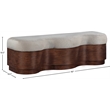 Meridian Furniture Savoy Beige Velour Fur Fabric Bench