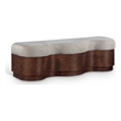 Meridian Furniture Savoy Beige Velour Fur Fabric Bench