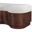 Meridian Furniture Savoy Cream Velour Fur Fabric Bench