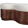 Meridian Furniture Savoy Cream Velour Fur Fabric Bench