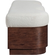 Meridian Furniture Savoy Cream Velour Fur Fabric Bench