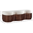 Meridian Furniture Savoy Cream Velour Fur Fabric Bench