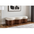 Meridian Furniture Savoy Cream Velour Fur Fabric Bench