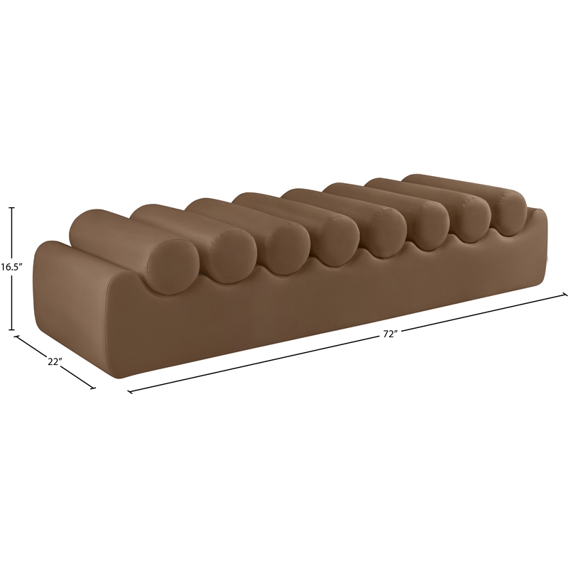 Meridian Furniture Rumble Brown Vegan Leather Bench