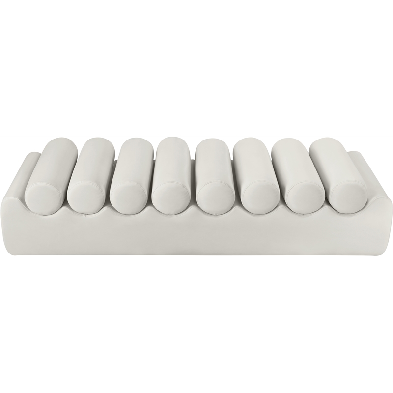Meridian Furniture Rumble Cream Vegan Leather Bench