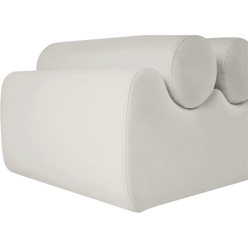 Meridian Furniture Rumble Cream Vegan Leather Bench