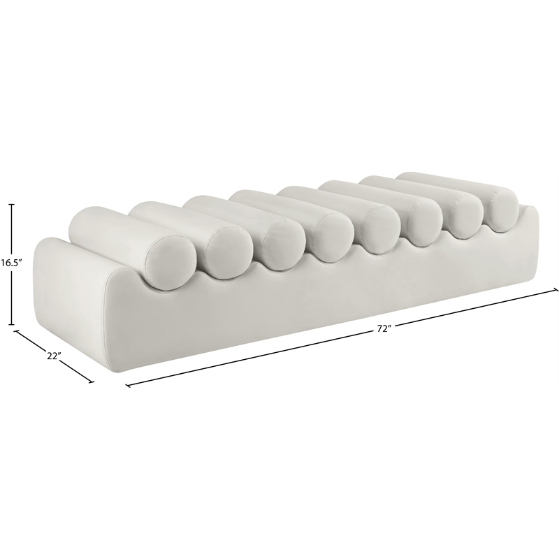 Meridian Furniture Rumble Cream Vegan Leather Bench