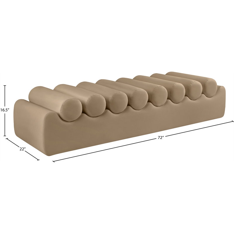 Meridian Furniture Rumble Tan Vegan Leather Bench