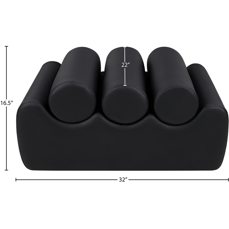 Meridian Furniture Rumble Black Vegan Leather Bench