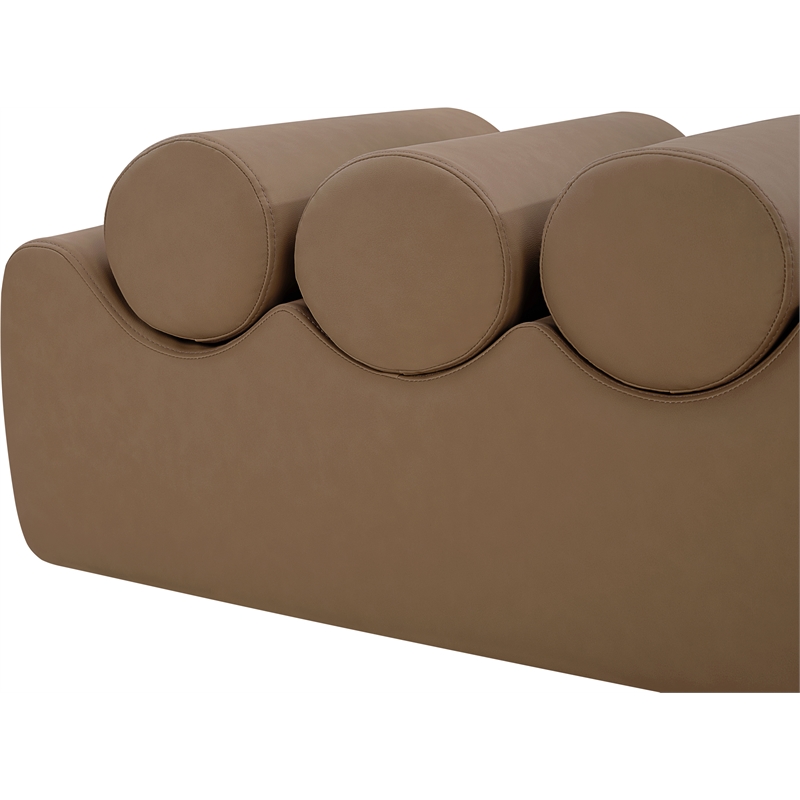 Meridian Furniture Rumble Brown Vegan Leather Bench