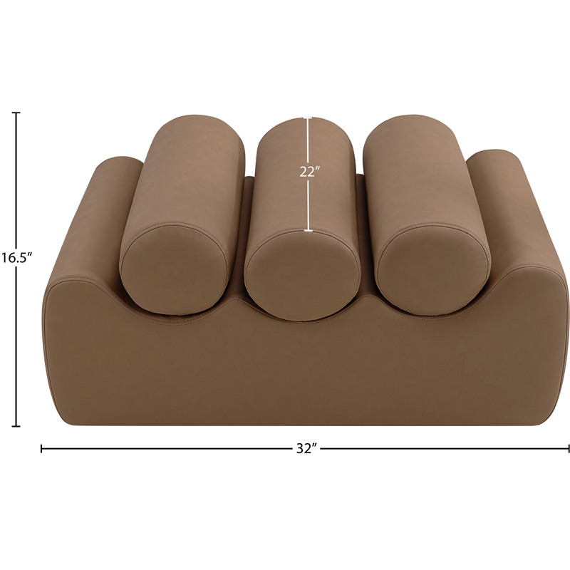 Meridian Furniture Rumble Brown Vegan Leather Bench