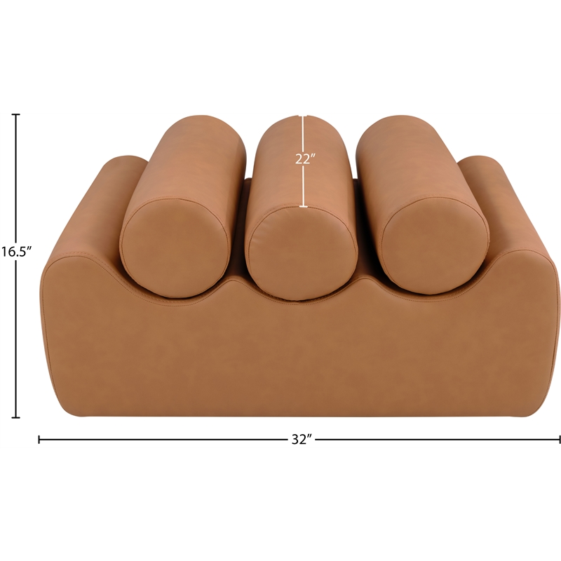 Meridian Furniture Rumble Cognac Vegan Leather Bench