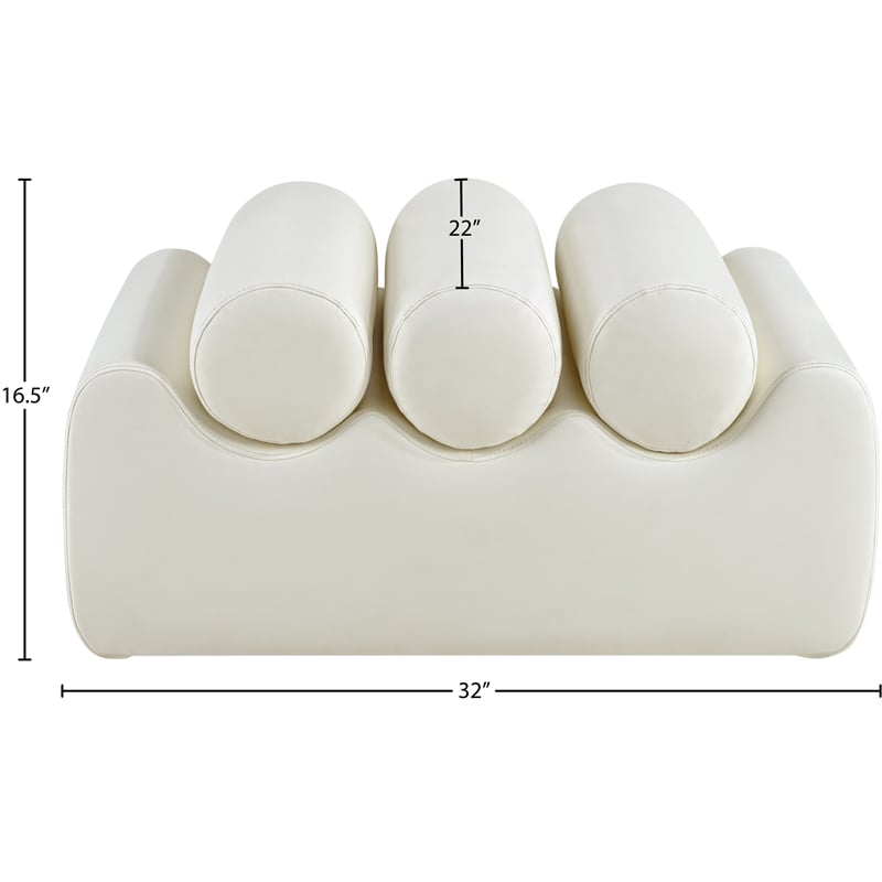 Meridian Furniture Rumble Cream Vegan Leather Bench