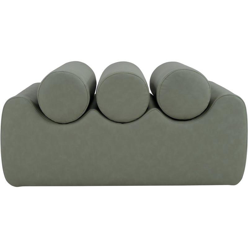 meridian furniture rumble green vegan leather bench