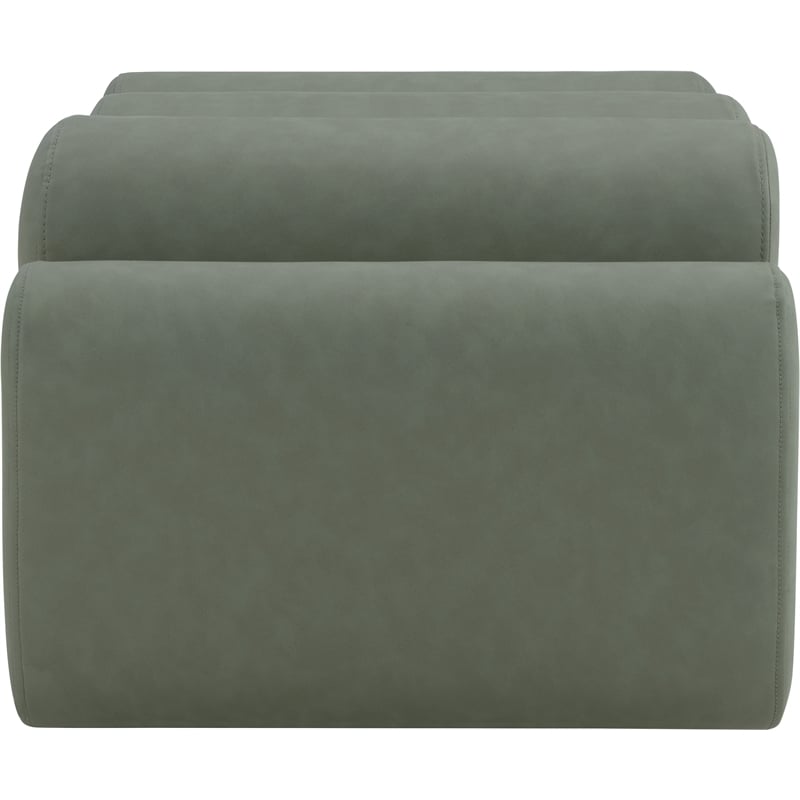 meridian furniture rumble green vegan leather bench