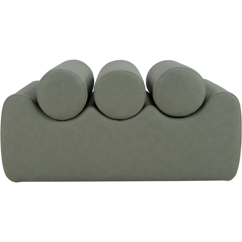 meridian furniture rumble green vegan leather bench