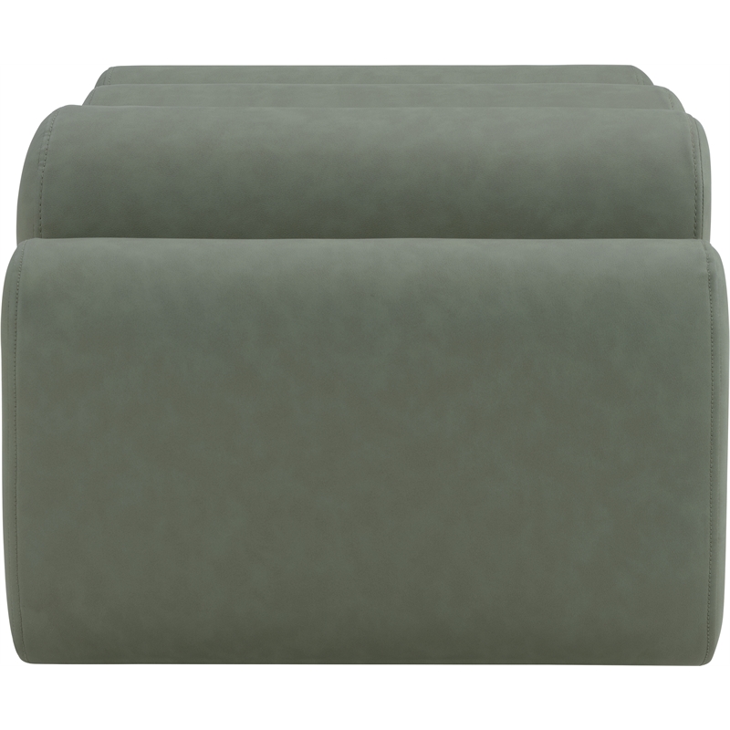meridian furniture rumble green vegan leather bench