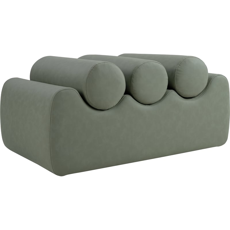 meridian furniture rumble green vegan leather bench