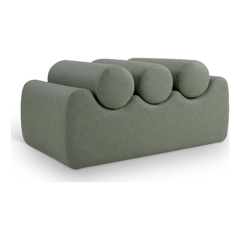meridian furniture rumble green vegan leather bench