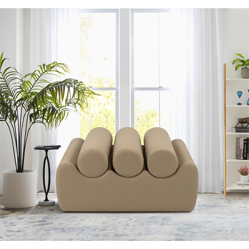 Meridian Furniture Rumble Tan Vegan Leather Bench