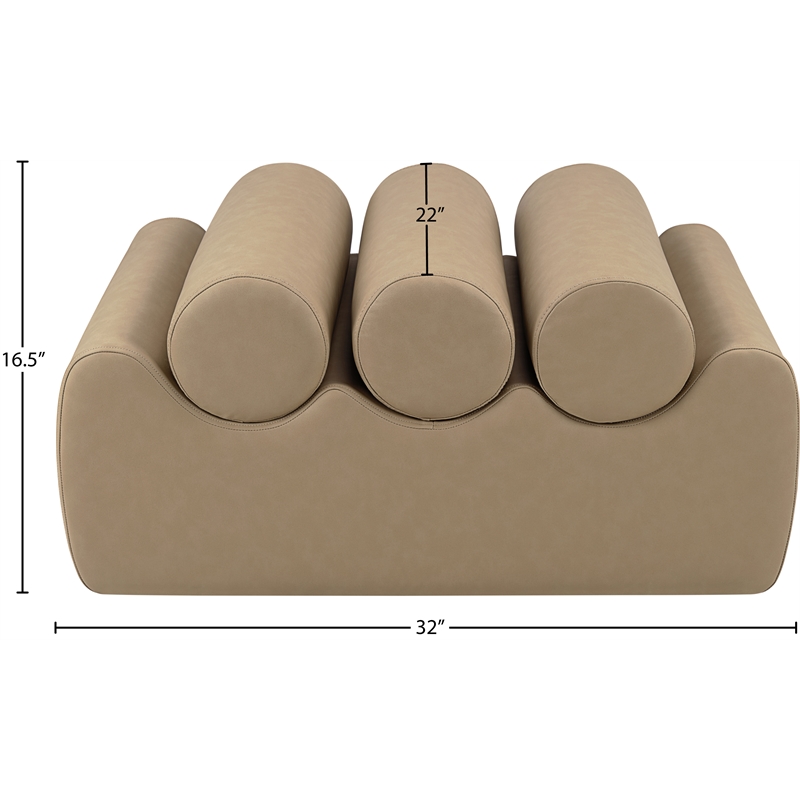 Meridian Furniture Rumble Tan Vegan Leather Bench