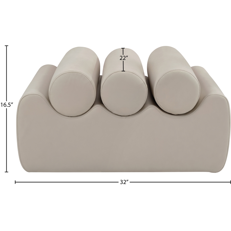 Meridian Furniture Rumble Taupe Vegan Leather Bench
