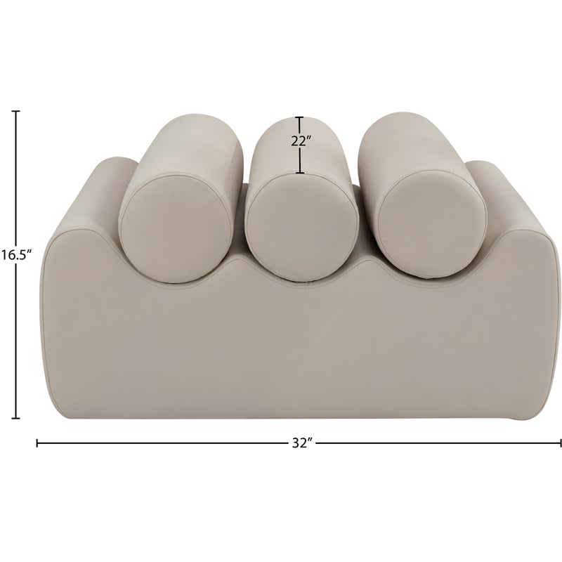 Meridian Furniture Rumble Taupe Vegan Leather Bench