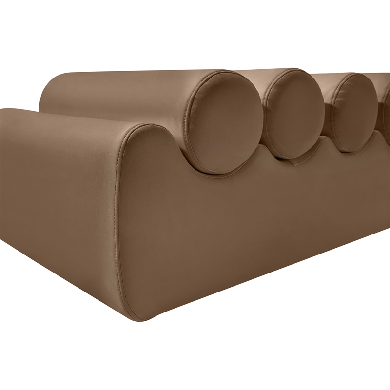 Meridian Furniture Rumble Brown Vegan Leather Bench