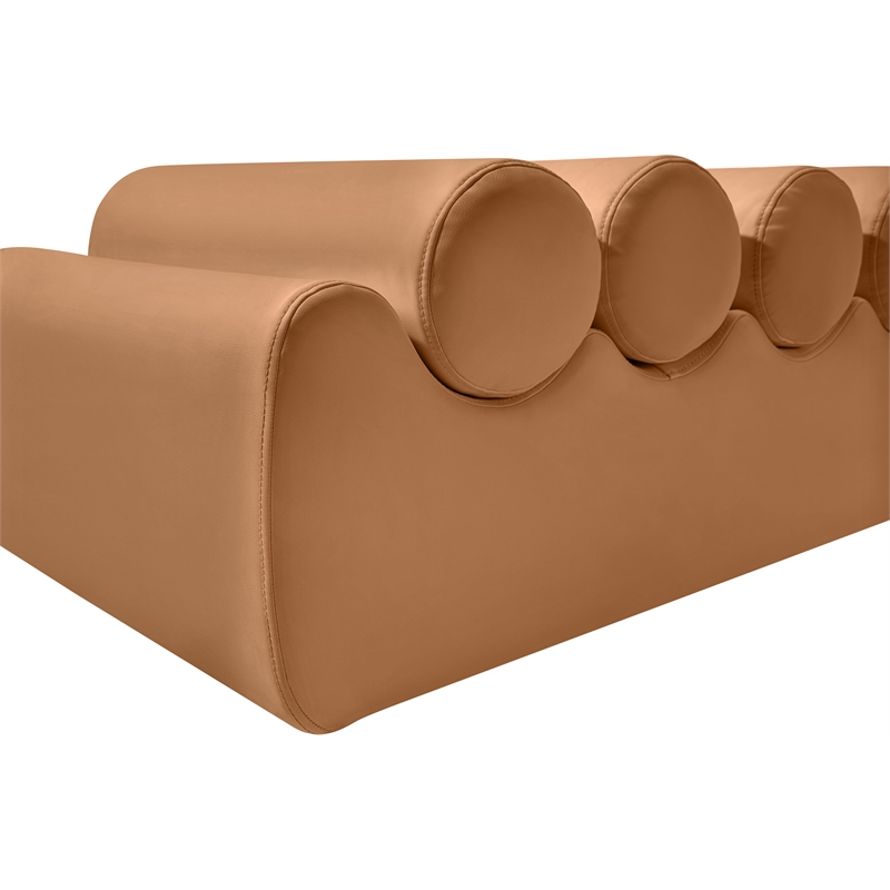 Meridian Furniture Rumble Cognac Vegan Leather Bench