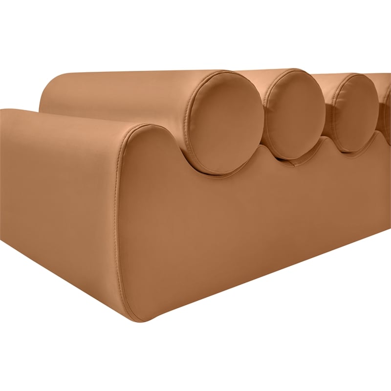 Meridian Furniture Rumble Cognac Vegan Leather Bench
