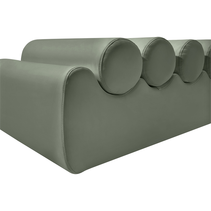 Meridian Furniture Rumble Green Vegan Leather Bench